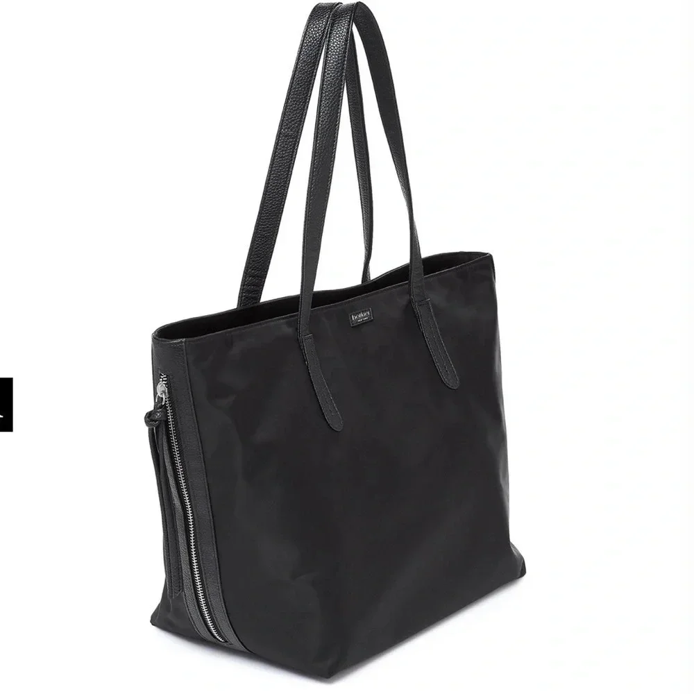 Botkier black leather nylon tote